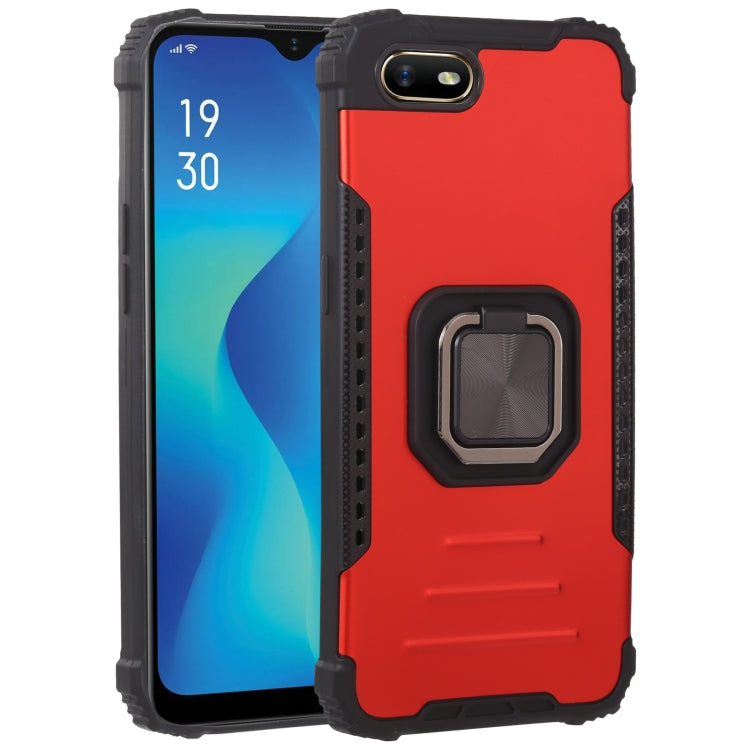 For OPPO A1k Fierce Warrior Series Armor All-inclusive Shockproof Aluminum Alloy + TPU Protective Case with Ring Holder