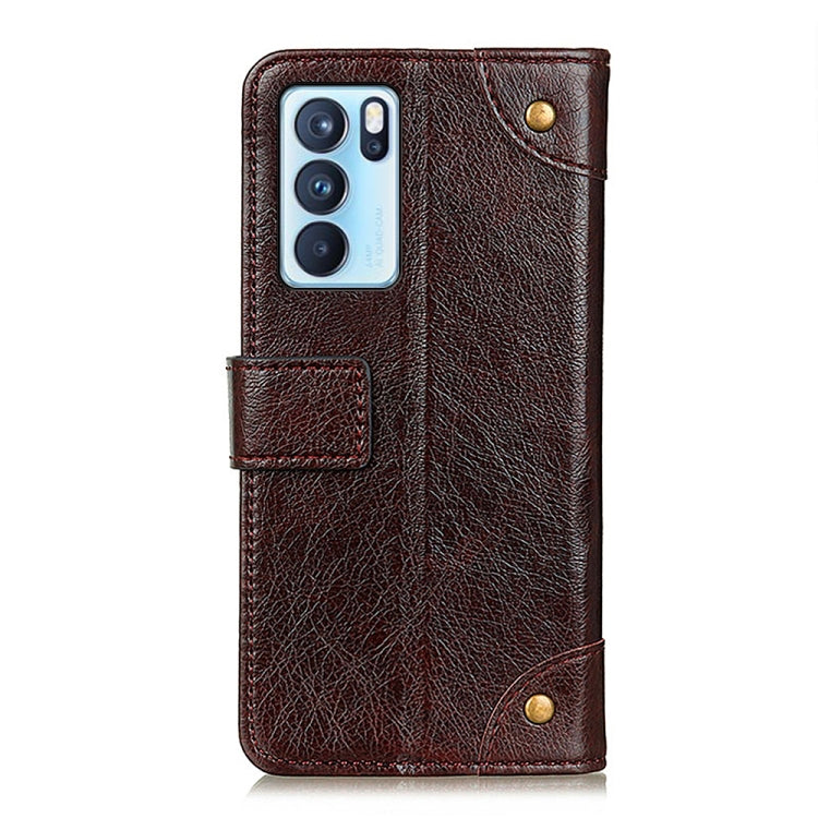 For OPPO Reno6 Pro 5G Copper Buckle Nappa Texture Horizontal Flip Leather Case with Holder & Card Slots & Wallet