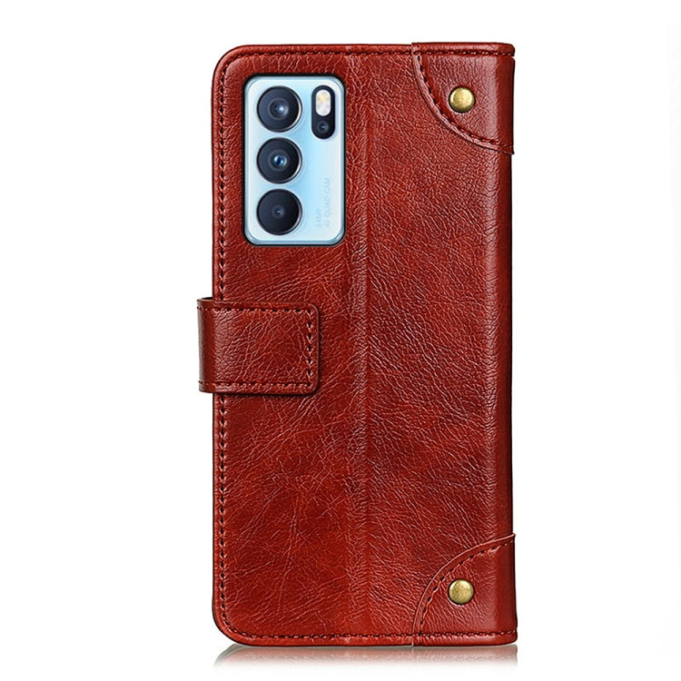 For OPPO Reno6 Pro 5G Copper Buckle Nappa Texture Horizontal Flip Leather Case with Holder & Card Slots & Wallet