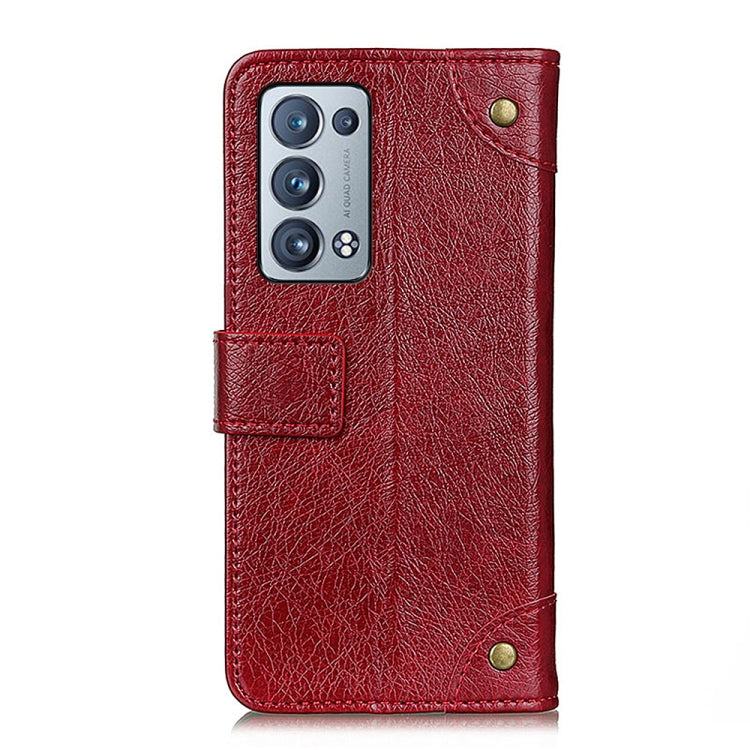 For OPPO Reno6 Pro+ 5G Copper Buckle Nappa Texture Horizontal Flip Leather Case with Holder & Card Slots & Wallet