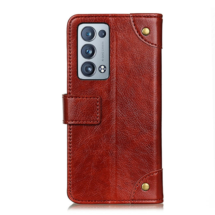 For OPPO Reno6 Pro+ 5G Copper Buckle Nappa Texture Horizontal Flip Leather Case with Holder & Card Slots & Wallet