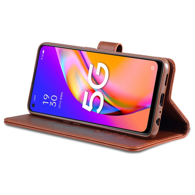 For OPPO A94 5G / Reno5Z 5G / F19 Pro+ 5G AZNS Sheepskin Texture Horizontal Flip Leather Case with Holder & Card Slots & Wallet