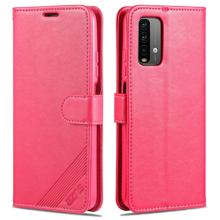 For Xiaomi Redmi Note 9 4G AZNS Sheepskin Texture Horizontal Flip Leather Case with Holder & Card Slots & Wallet
