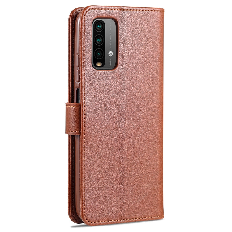 For Xiaomi Redmi Note 9 4G AZNS Sheepskin Texture Horizontal Flip Leather Case with Holder & Card Slots & Wallet