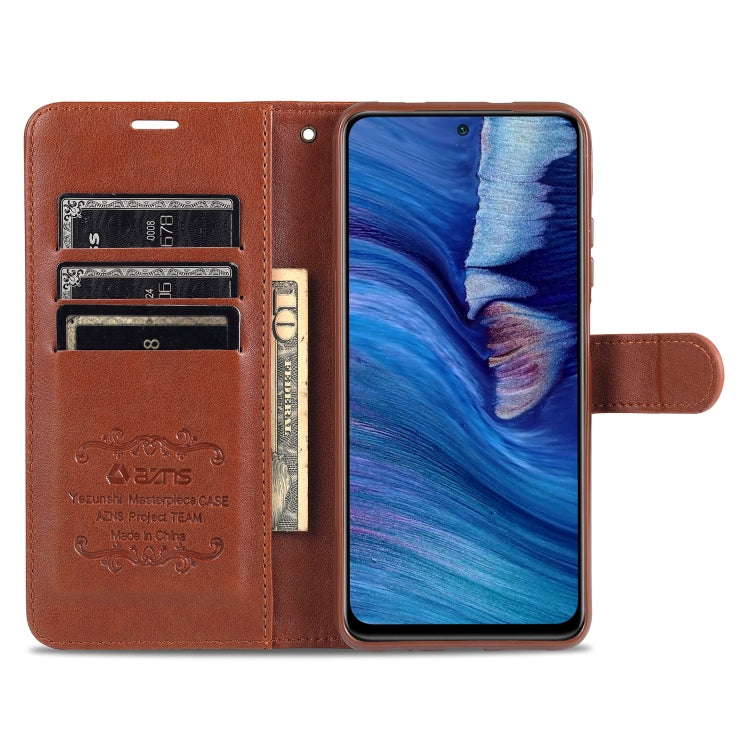For Xiaomi Redmi Note 10 4G AZNS Sheepskin Texture Horizontal Flip Leather Case with Holder & Card Slots & Wallet