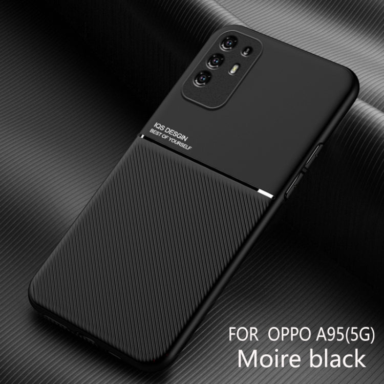 For OPPO A95 5G Classic Tilt Strip Grain Magnetic Shockproof PC + TPU Case
