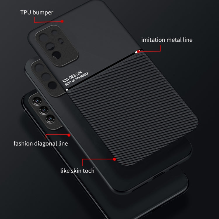 For OPPO A95 5G Classic Tilt Strip Grain Magnetic Shockproof PC + TPU Case