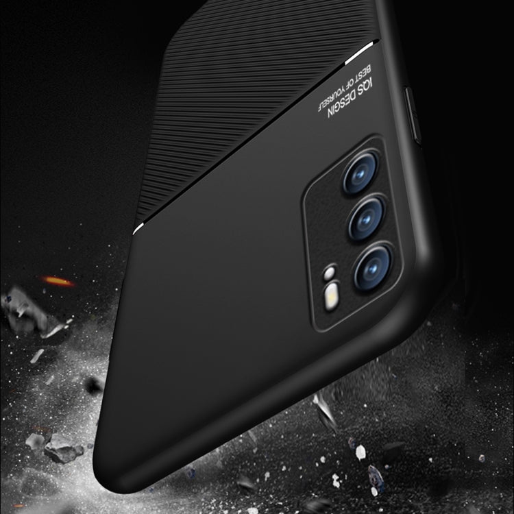 For OPPO Reno6 Pro+ 5G Classic Tilt Strip Grain Magnetic Shockproof PC + TPU Case