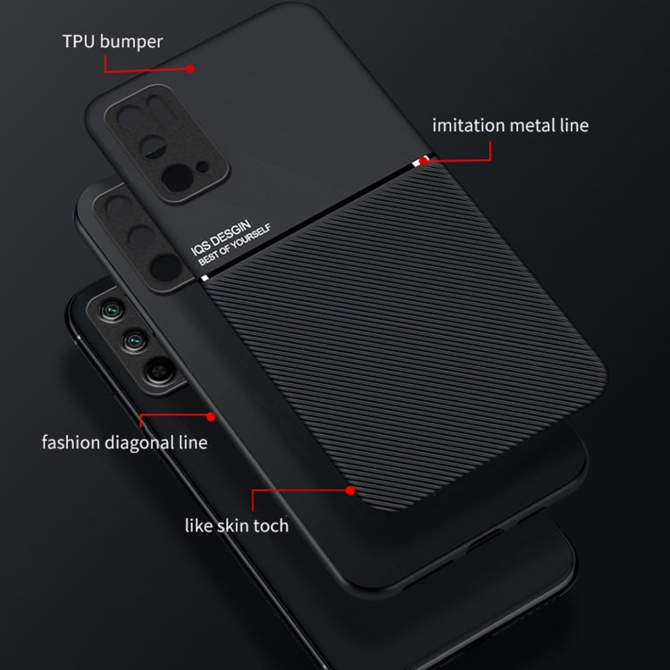For Xiaomi Redmi Note 10 Pro Classic Tilt Strip Grain Magnetic Shockproof PC + TPU Case