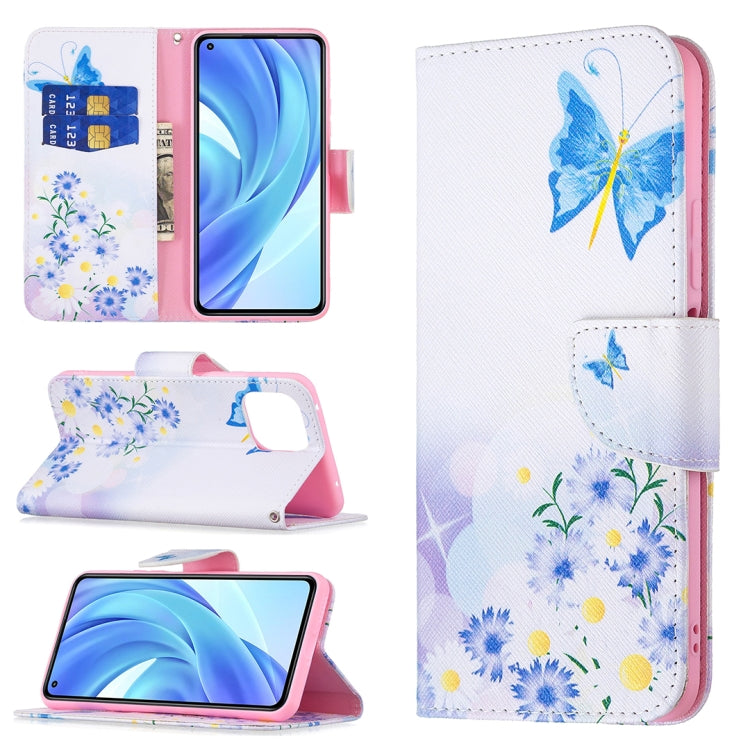 For Xiaomi Mi 11 Lite Colored Drawing Pattern Horizontal Flip Leather Case with Holder & Card Slots & Wallet