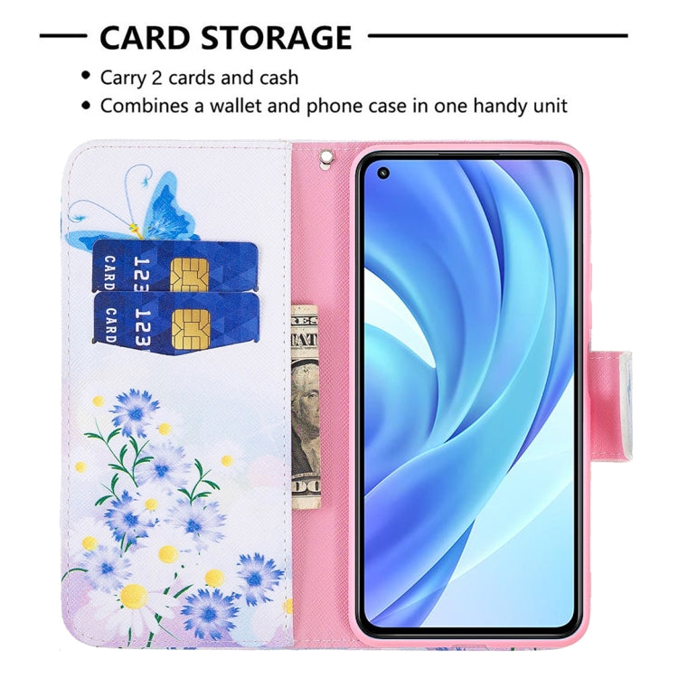 For Xiaomi Mi 11 Lite Colored Drawing Pattern Horizontal Flip Leather Case with Holder & Card Slots & Wallet