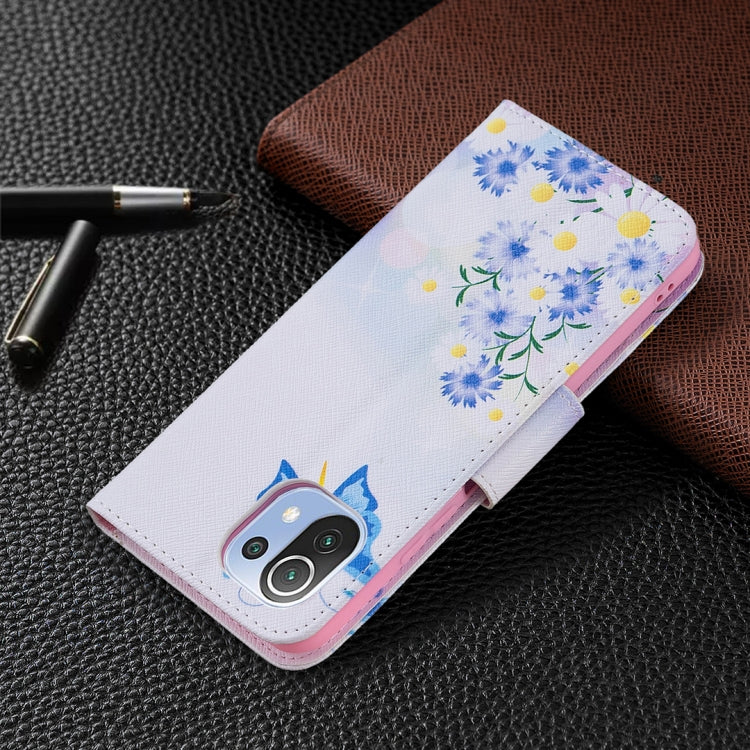 For Xiaomi Mi 11 Lite Colored Drawing Pattern Horizontal Flip Leather Case with Holder & Card Slots & Wallet