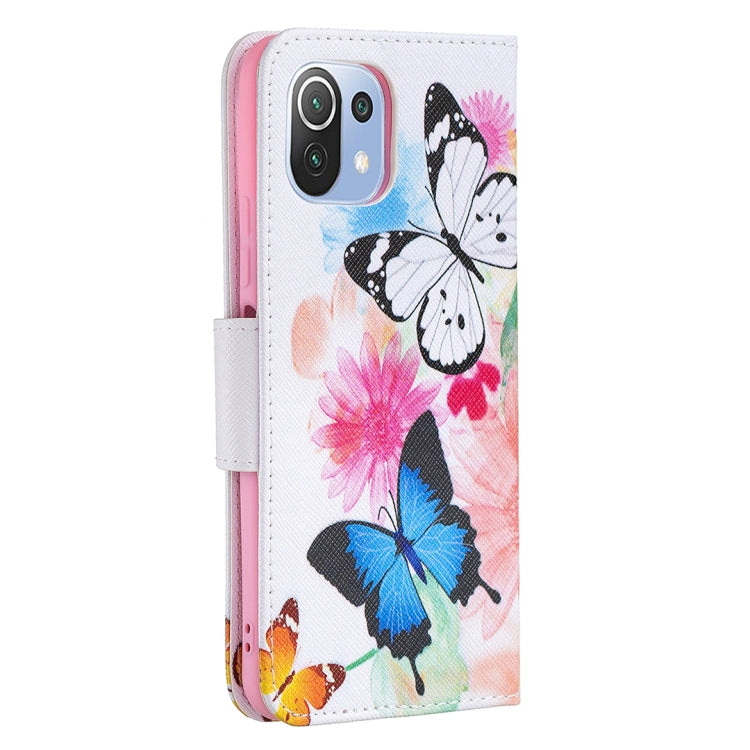 For Xiaomi Mi 11 Lite Colored Drawing Pattern Horizontal Flip Leather Case with Holder & Card Slots & Wallet