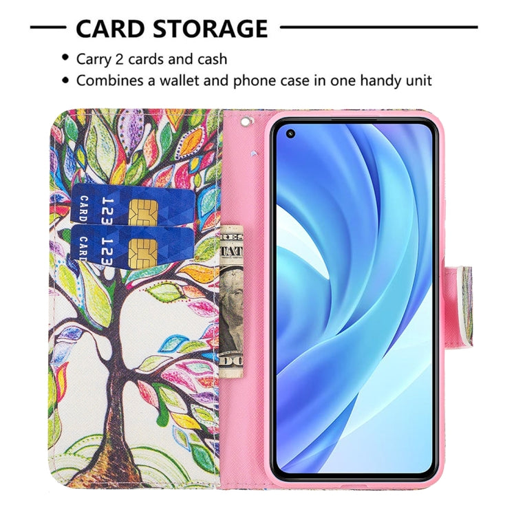 For Xiaomi Mi 11 Lite Colored Drawing Pattern Horizontal Flip Leather Case with Holder & Card Slots & Wallet
