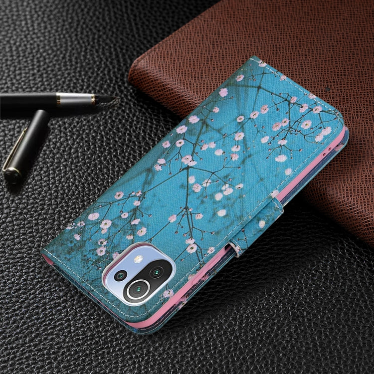 For Xiaomi Mi 11 Lite Colored Drawing Pattern Horizontal Flip Leather Case with Holder & Card Slots & Wallet