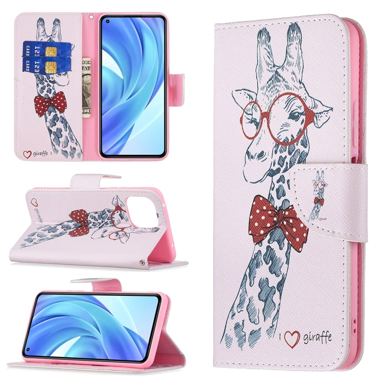 For Xiaomi Mi 11 Lite Colored Drawing Pattern Horizontal Flip Leather Case with Holder & Card Slots & Wallet