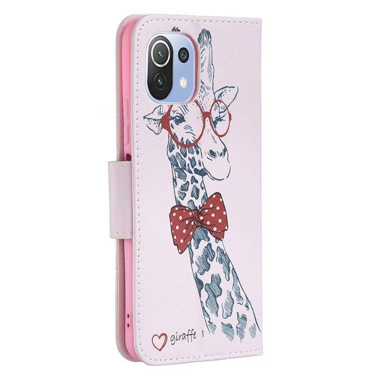 For Xiaomi Mi 11 Lite Colored Drawing Pattern Horizontal Flip Leather Case with Holder & Card Slots & Wallet