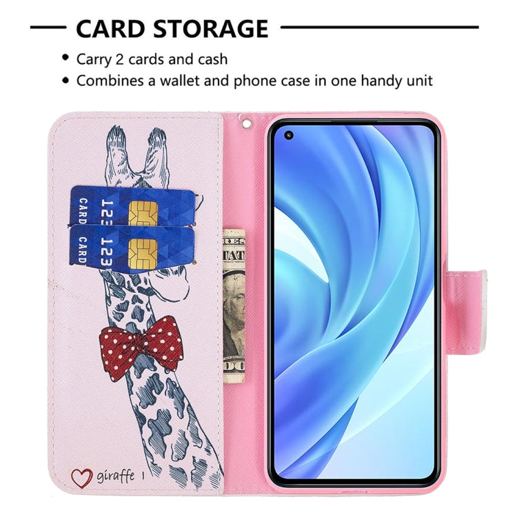 For Xiaomi Mi 11 Lite Colored Drawing Pattern Horizontal Flip Leather Case with Holder & Card Slots & Wallet