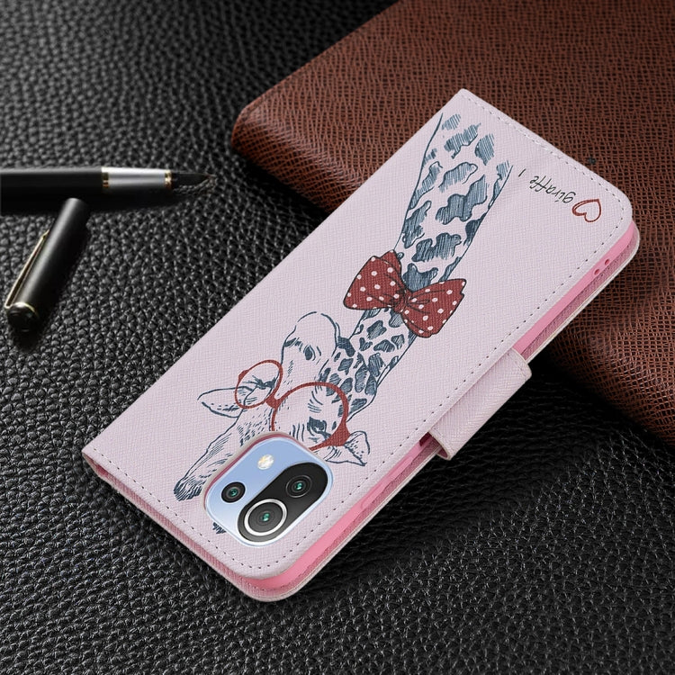 For Xiaomi Mi 11 Lite Colored Drawing Pattern Horizontal Flip Leather Case with Holder & Card Slots & Wallet