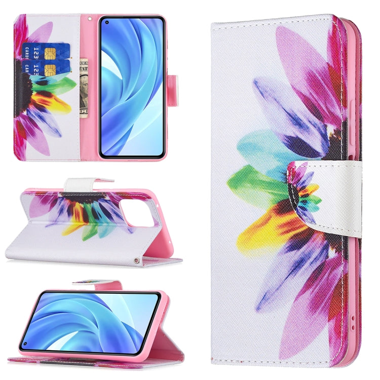For Xiaomi Mi 11 Lite Colored Drawing Pattern Horizontal Flip Leather Case with Holder & Card Slots & Wallet