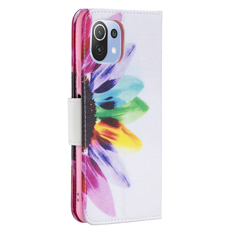 For Xiaomi Mi 11 Lite Colored Drawing Pattern Horizontal Flip Leather Case with Holder & Card Slots & Wallet