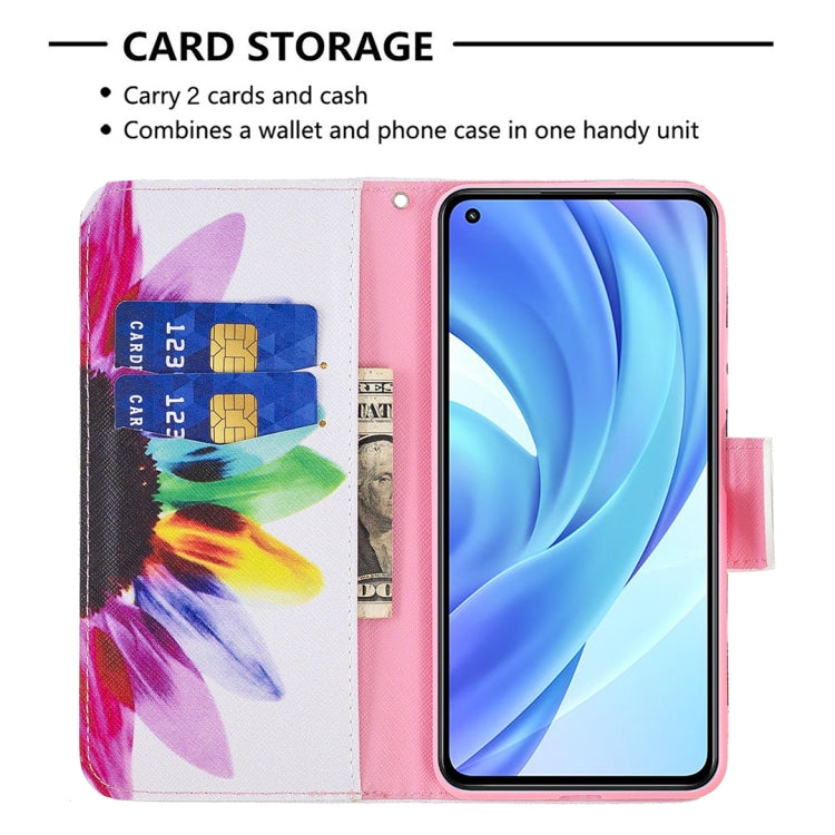 For Xiaomi Mi 11 Lite Colored Drawing Pattern Horizontal Flip Leather Case with Holder & Card Slots & Wallet