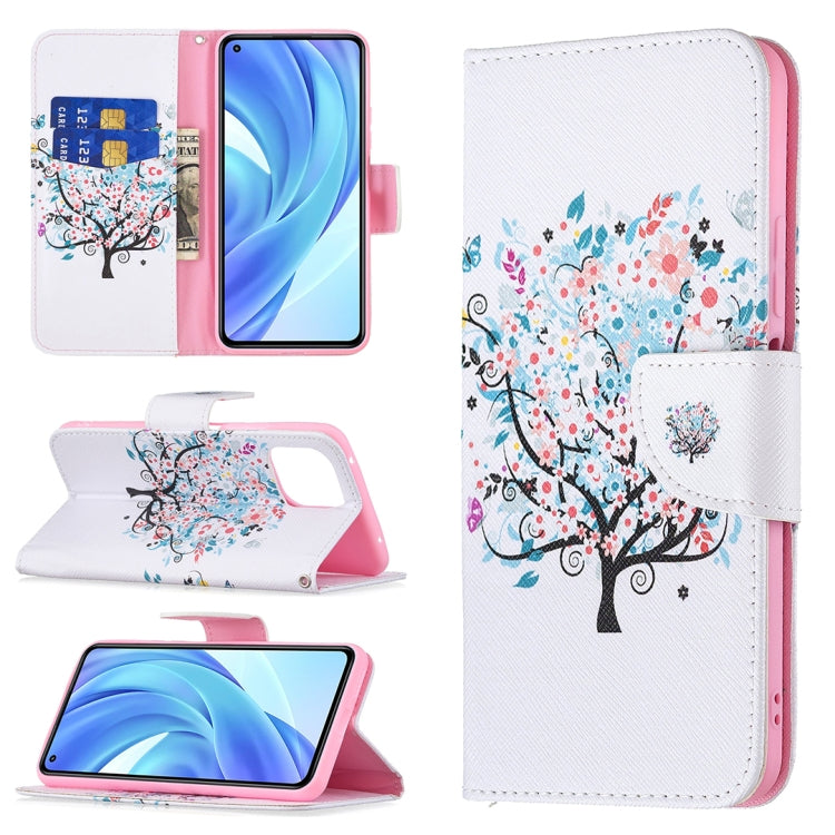 For Xiaomi Mi 11 Lite Colored Drawing Pattern Horizontal Flip Leather Case with Holder & Card Slots & Wallet