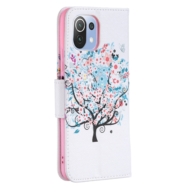 For Xiaomi Mi 11 Lite Colored Drawing Pattern Horizontal Flip Leather Case with Holder & Card Slots & Wallet