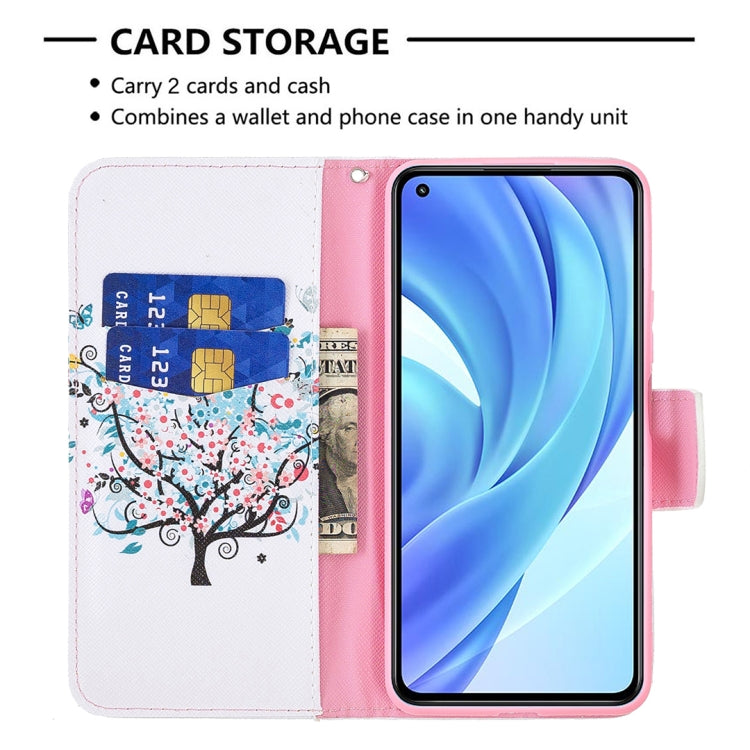For Xiaomi Mi 11 Lite Colored Drawing Pattern Horizontal Flip Leather Case with Holder & Card Slots & Wallet