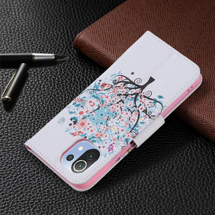 For Xiaomi Mi 11 Lite Colored Drawing Pattern Horizontal Flip Leather Case with Holder & Card Slots & Wallet