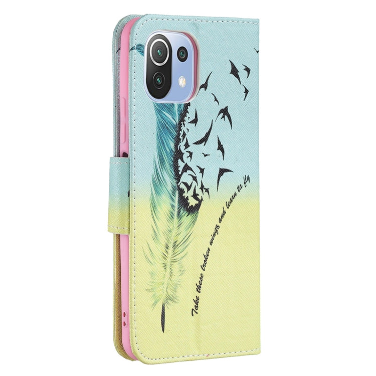 For Xiaomi Mi 11 Lite Colored Drawing Pattern Horizontal Flip Leather Case with Holder & Card Slots & Wallet