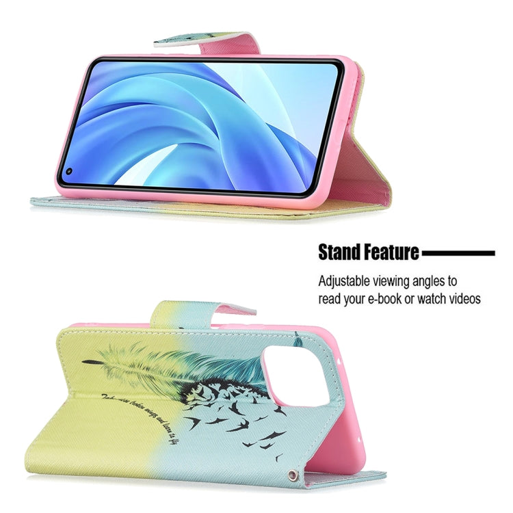 For Xiaomi Mi 11 Lite Colored Drawing Pattern Horizontal Flip Leather Case with Holder & Card Slots & Wallet