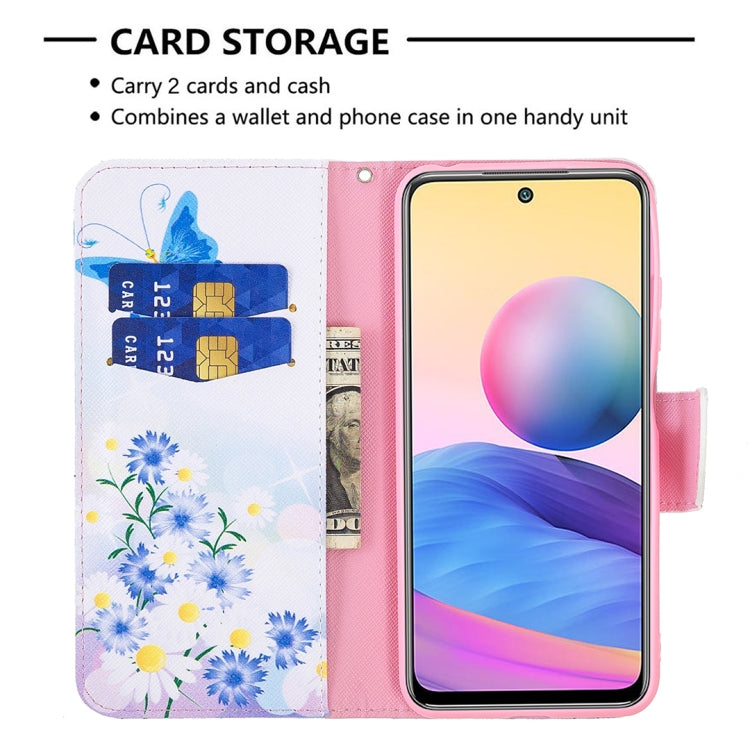 For Xiaomi Poco M3 Pro / Redmi Note 10 5G Colored Drawing Pattern Horizontal Flip Leather Case with Holder & Card Slots & Wallet