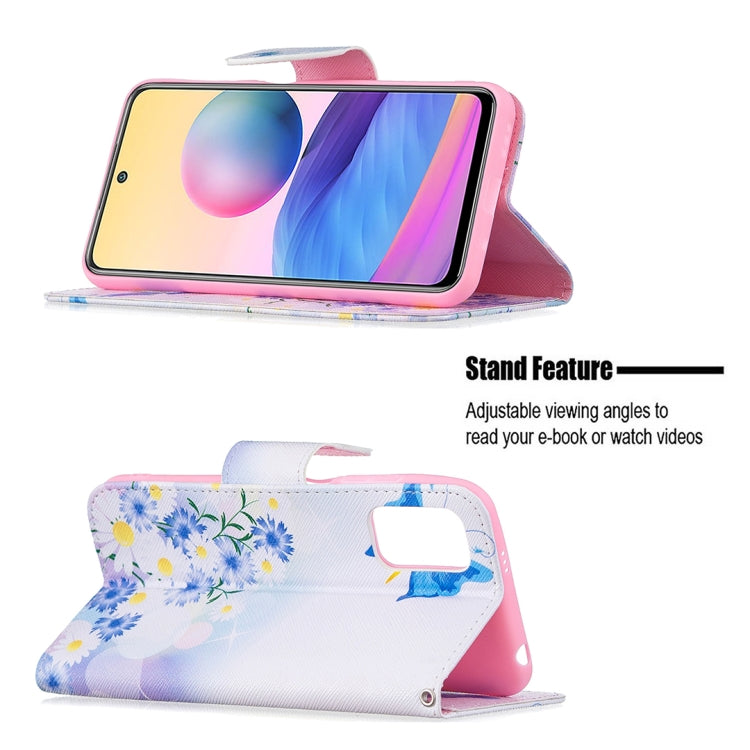 For Xiaomi Poco M3 Pro / Redmi Note 10 5G Colored Drawing Pattern Horizontal Flip Leather Case with Holder & Card Slots & Wallet