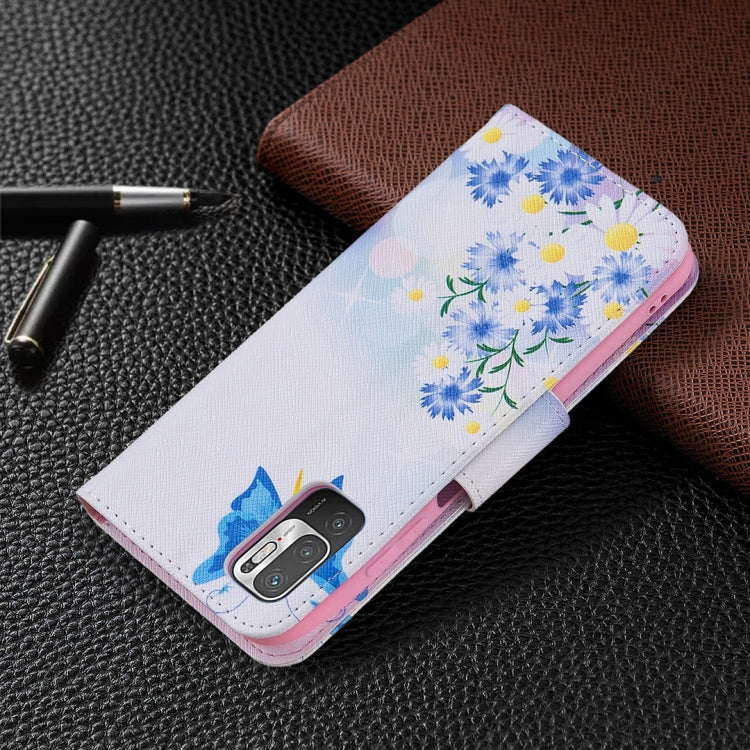 For Xiaomi Poco M3 Pro / Redmi Note 10 5G Colored Drawing Pattern Horizontal Flip Leather Case with Holder & Card Slots & Wallet