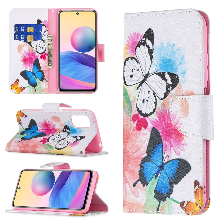 For Xiaomi Poco M3 Pro / Redmi Note 10 5G Colored Drawing Pattern Horizontal Flip Leather Case with Holder & Card Slots & Wallet