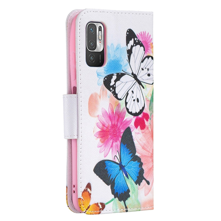 For Xiaomi Poco M3 Pro / Redmi Note 10 5G Colored Drawing Pattern Horizontal Flip Leather Case with Holder & Card Slots & Wallet