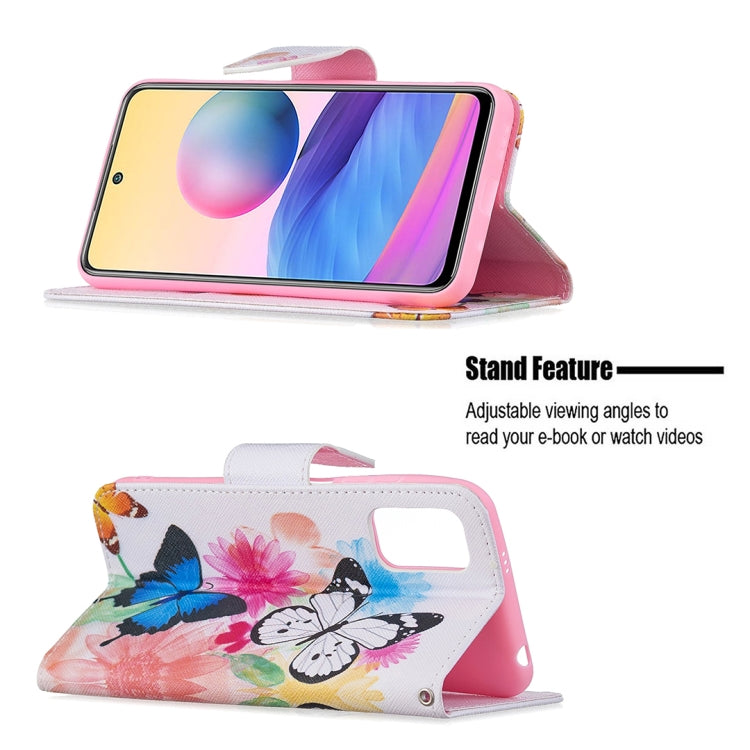 For Xiaomi Poco M3 Pro / Redmi Note 10 5G Colored Drawing Pattern Horizontal Flip Leather Case with Holder & Card Slots & Wallet