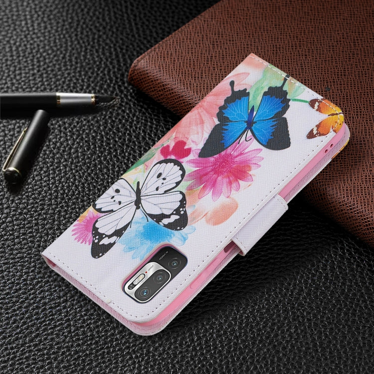 For Xiaomi Poco M3 Pro / Redmi Note 10 5G Colored Drawing Pattern Horizontal Flip Leather Case with Holder & Card Slots & Wallet
