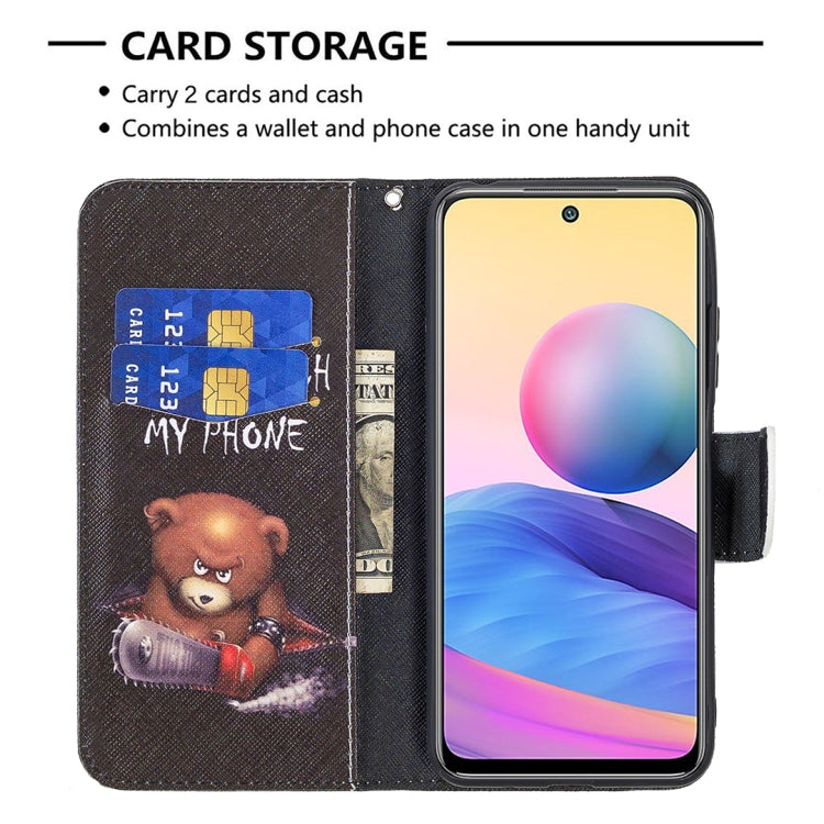 For Xiaomi Poco M3 Pro / Redmi Note 10 5G Colored Drawing Pattern Horizontal Flip Leather Case with Holder & Card Slots & Wallet