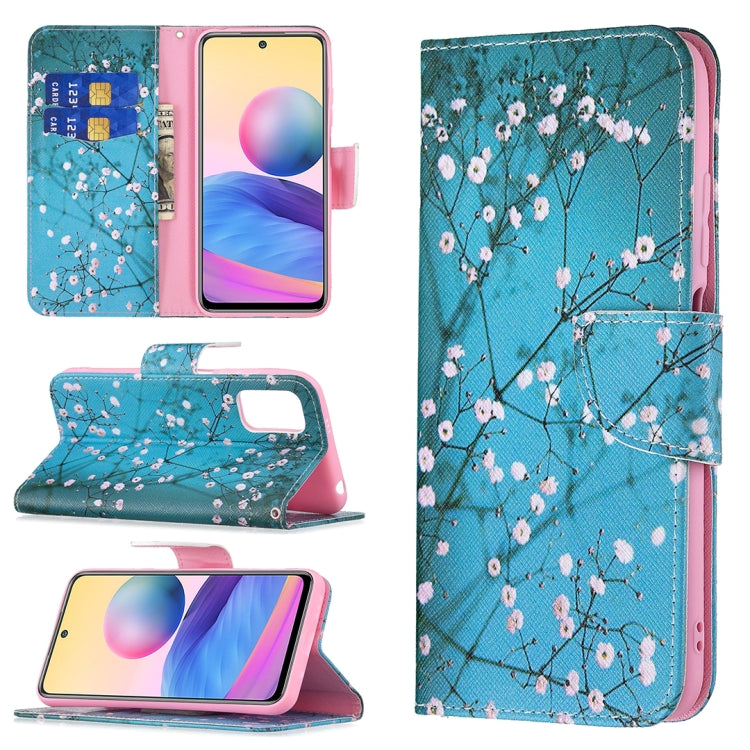 For Xiaomi Poco M3 Pro / Redmi Note 10 5G Colored Drawing Pattern Horizontal Flip Leather Case with Holder & Card Slots & Wallet