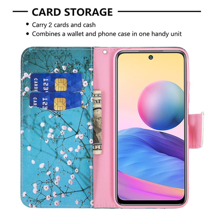 For Xiaomi Poco M3 Pro / Redmi Note 10 5G Colored Drawing Pattern Horizontal Flip Leather Case with Holder & Card Slots & Wallet