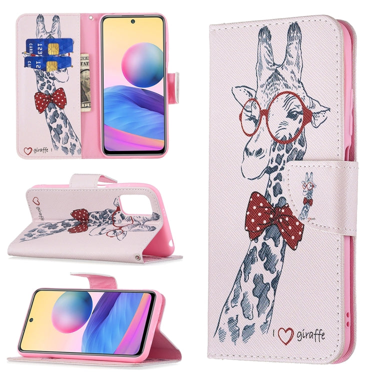 For Xiaomi Poco M3 Pro / Redmi Note 10 5G Colored Drawing Pattern Horizontal Flip Leather Case with Holder & Card Slots & Wallet