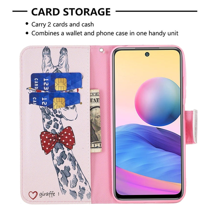 For Xiaomi Poco M3 Pro / Redmi Note 10 5G Colored Drawing Pattern Horizontal Flip Leather Case with Holder & Card Slots & Wallet