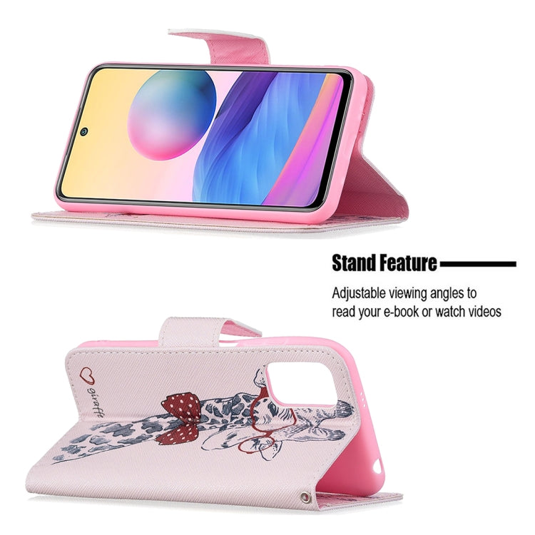 For Xiaomi Poco M3 Pro / Redmi Note 10 5G Colored Drawing Pattern Horizontal Flip Leather Case with Holder & Card Slots & Wallet