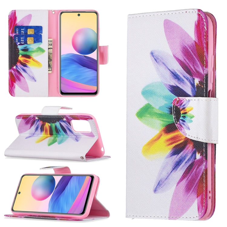 For Xiaomi Poco M3 Pro / Redmi Note 10 5G Colored Drawing Pattern Horizontal Flip Leather Case with Holder & Card Slots & Wallet