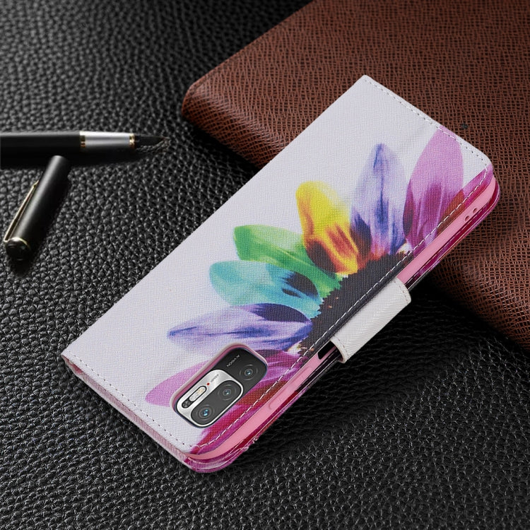 For Xiaomi Poco M3 Pro / Redmi Note 10 5G Colored Drawing Pattern Horizontal Flip Leather Case with Holder & Card Slots & Wallet