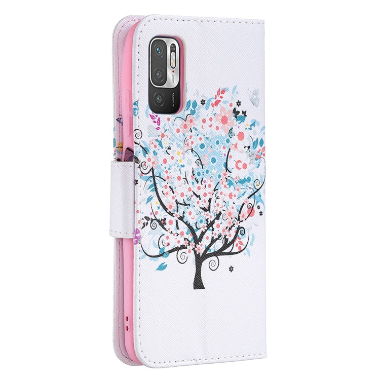For Xiaomi Poco M3 Pro / Redmi Note 10 5G Colored Drawing Pattern Horizontal Flip Leather Case with Holder & Card Slots & Wallet