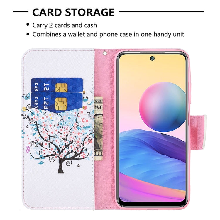 For Xiaomi Poco M3 Pro / Redmi Note 10 5G Colored Drawing Pattern Horizontal Flip Leather Case with Holder & Card Slots & Wallet
