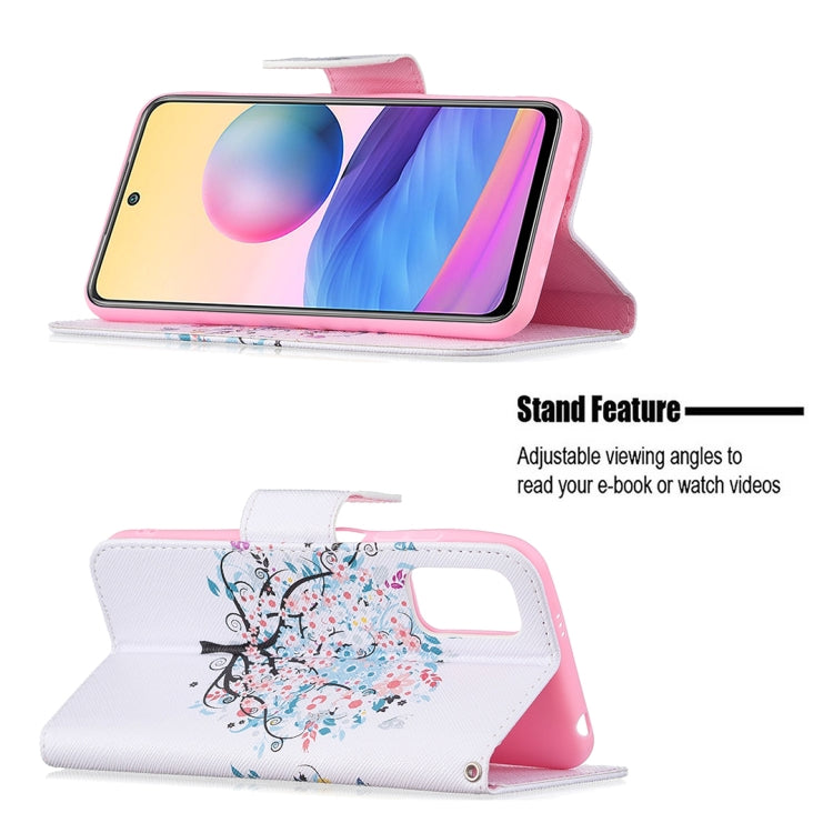 For Xiaomi Poco M3 Pro / Redmi Note 10 5G Colored Drawing Pattern Horizontal Flip Leather Case with Holder & Card Slots & Wallet